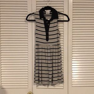 black and white stripped dress